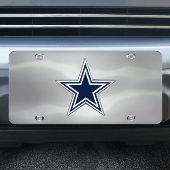 🏈🆕 DALLAS COWBOYS MIRRORED DIE CAST LICENSE PLATE - STAINLESS STEEL - Picture 1 of 1